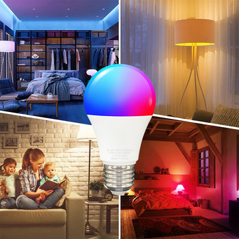 CORUI Tuya WiFi/Zigbee Smart Light Bulb E27/E14/GU10 RGBCW LED Lightbulb Dimmable Bulb For Alexa Google Home Alice Smart Life
