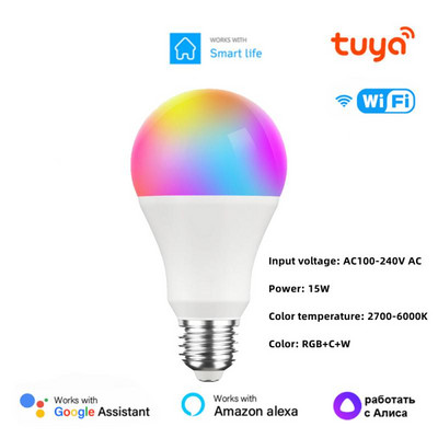 CORUI Tuya WiFi/Zigbee intelligens villanykörte E27/E14/GU10 RGBCW LED izzó, szabályozható izzók Alexa Google Home-hoz Alice Smart Life