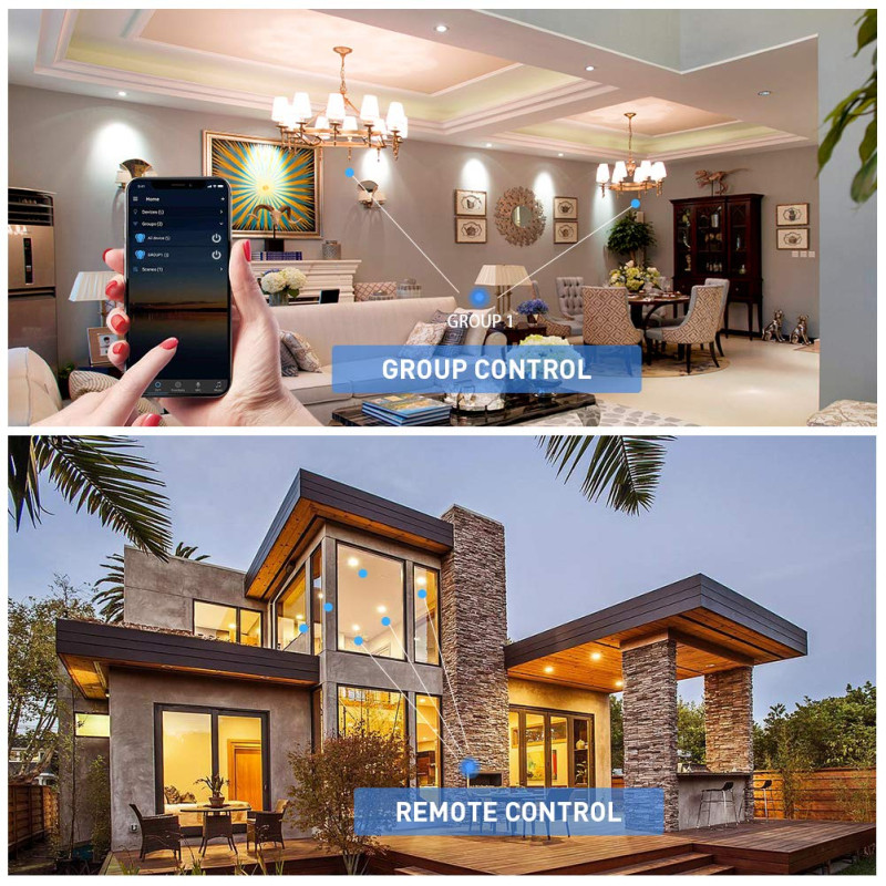 CORUI Tuya WiFi/Zigbee intelligens villanykörte E27/E14/GU10 RGBCW LED izzó, szabályozható izzók Alexa Google Home-hoz Alice Smart Life