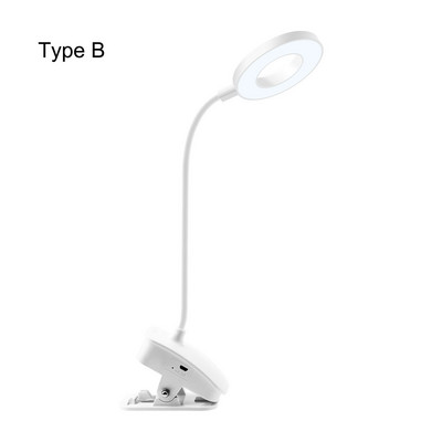 Επιτραπέζιο φωτιστικό DC 5V USB Επιτραπέζιο φωτιστικό με επαναφορτιζόμενη ρύθμιση φωτεινότητας Κλιπ κρεβάτι βιβλίου ανάγνωσης Φως νυχτερινό LED Φως ανάγνωσης Ευέλικτο κάμψη σωλήνα
