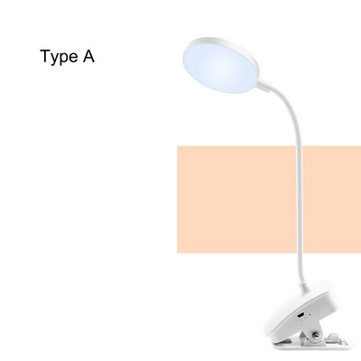 Επιτραπέζιο φωτιστικό DC 5V USB Επιτραπέζιο φωτιστικό με επαναφορτιζόμενη ρύθμιση φωτεινότητας Κλιπ κρεβάτι βιβλίου ανάγνωσης Φως νυχτερινό LED Φως ανάγνωσης Ευέλικτο κάμψη σωλήνα