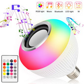 LED Bluetooth-lamp nutipirn E27 12W Bluetooth kõlar muusikapirn Nutikas lamp APP-juht hämardatav lambipirn RGB dekoorvalgusti