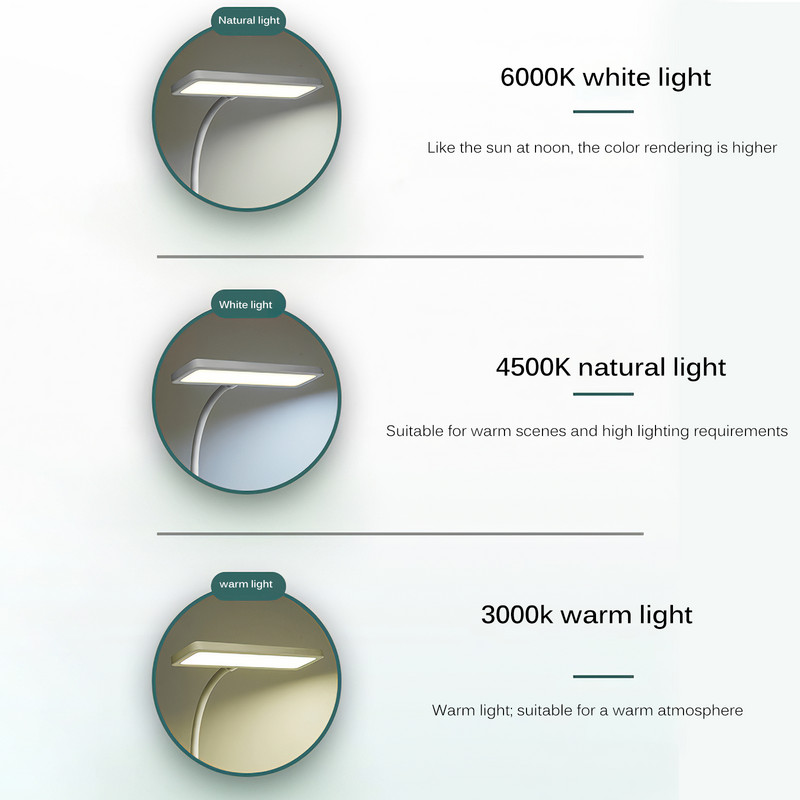Acu aizsardzības LED galda gaismas lasīšanas lampa, USB uzlādējama 3 līmeņu spilgtums, regulējams brīvi pārslēdzams galda lampa bērniem