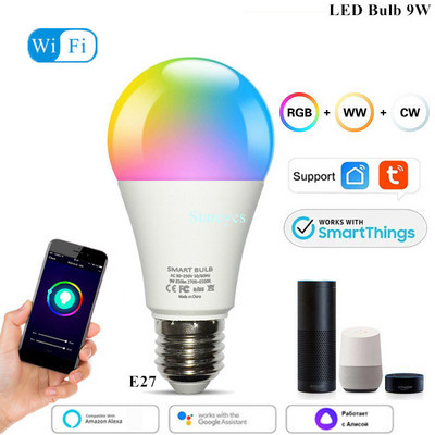 Tuya Smart WiFi Zigbee RGBCCT E27 9W LED Bulb E14 5W LED Φως κεριού GU10 5W LED Spot φωτιστικό Alexa Home Siri Alice Control