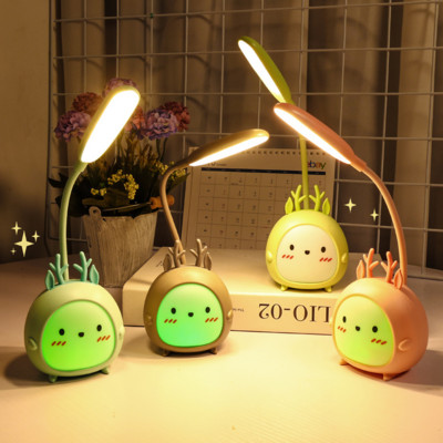 LED stolová lampa USB nabíjateľná stolová lampa s tromi rýchlosťami stmievania, roztomilá lampa na čítanie do spálne, ochrana očí, nočné svetlo v spálni