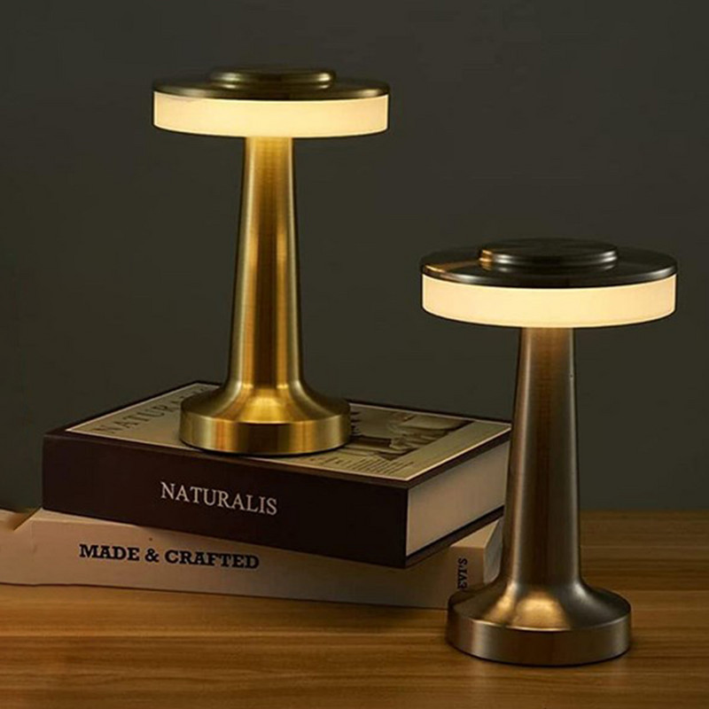 LED galda lampa retro bārs kafijas galda lampa uzlādējams skārienjutīgs bezvadu nakts apgaismojums restorāna viesistabas dekors