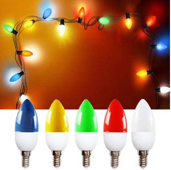 10 τμχ Πολύχρωμη λάμπα LED E14 3W RGB Led Bulb C35 Led Candle Light 5 Color SMD 2835 AC 220V Globe Bulb