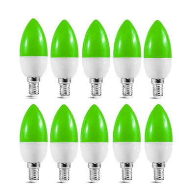 10db színes LED izzó E14 3W RGB Led Izzó C35 Led gyertyafény 5 Szín SMD 2835 AC 220V Zseblámpa Globe Izzó