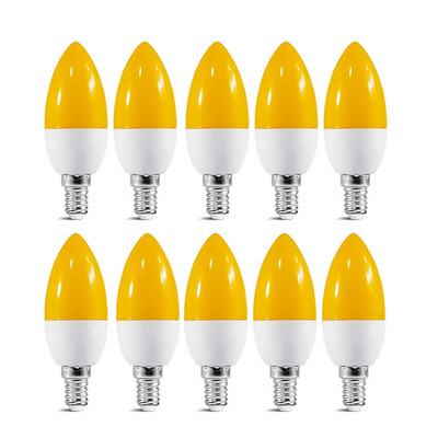 10db színes LED izzó E14 3W RGB Led Izzó C35 Led gyertyafény 5 Szín SMD 2835 AC 220V Zseblámpa Globe Izzó