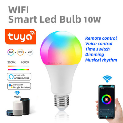 Bec LED E27 220v Bec inteligent Bombillas Lampă LED RGB Spoturi Acasă WiFi Fiole inteligente 12v AC 85-265V Lampă pentru schimbarea culorii