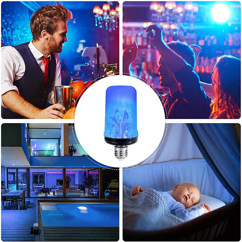 E27 LED-leegipirn Fire 4 režiimi lamp maisipirn värelev LED-valgus dünaamiline leegiefekt AC85V-265V 9W koduvalgustuse jaoks
