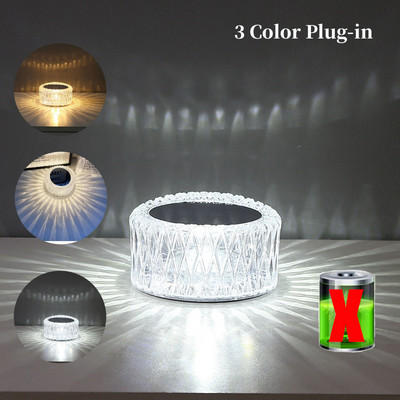 Κρυστάλλινο επιτραπέζιο φωτιστικό αφής RGB ρομαντικό διαμαντένιο φωτιστικό USB Creative Bird Nest Night Light Φορητό κομοδίνο για σπίτι/μπαρ