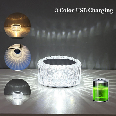 Κρυστάλλινο επιτραπέζιο φωτιστικό αφής RGB ρομαντικό διαμαντένιο φωτιστικό USB Creative Bird Nest Night Light Φορητό κομοδίνο για σπίτι/μπαρ