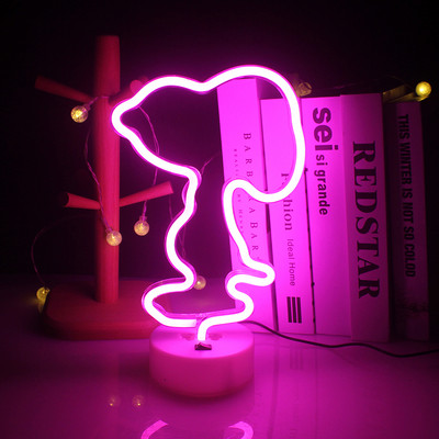 Wanxing LED neónový nápis Kawaii malý pes dizajnové svetlo s lampou USB/batériové napájanie pre detskú izbu domácnosť nástenná dekorácia obchod darček