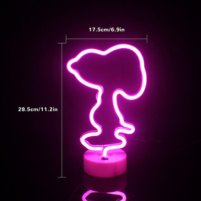 Wanxing LED neona izkārtne Kawaii maza suņa dizaina gaisma ar lampu USB/baterijām, kas darbojas bērnu istabas mājā Mājas siena dekors veikals dāvana