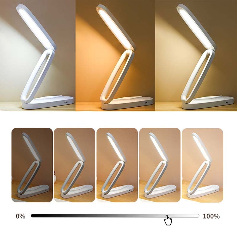 Skladacia stolová lampa, prenosná LED lampa na ochranu očí, nabíjateľná s USB, stmievateľné nočné svetlo s 3 teplotami farieb, knižné svetlá