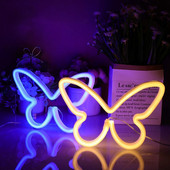 2 τεμάχια Butterfly φώτα νέον Διακόσμηση τοίχου Πινακίδα νέον Φώτα νύχτας για διακόσμηση δωματίου Δώρο γιορτινό πάρτι Διακόσμηση κρεβατοκάμαρας