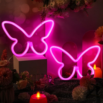 2 τεμάχια Butterfly φώτα νέον Διακόσμηση τοίχου Πινακίδα νέον Φώτα νύχτας για διακόσμηση δωματίου Δώρο γιορτινό πάρτι Διακόσμηση κρεβατοκάμαρας