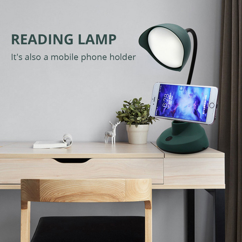 LED szemvédő asztali lámpa olvasólámpa USB tápegység állítható tömlővel éjjeli lámpa Családi hálószoba dolgozószoba világítás