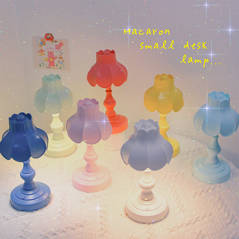 Decor veioza de masa, lampi de birou de noptiera cu port USB, iluminat de noptiera retro din plastic pentru dormitor living, 2W