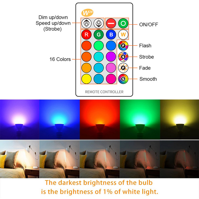 Fiolă GU10 Led 220V 110V 8W Lampă RGB Iluminat pentru decorațiuni interioare 16 culori GU10 RGBW RGBWW Bec Led Lumină de noapte Bombillas Led GU 10