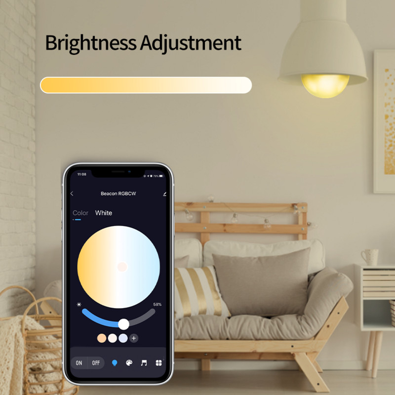 E27 LED intelligens izzó RGB Tuya lámpa Bluetooth APP vezérlés szabályozható ampulla LED izzó 15W otthoni hálószoba karácsonyi parti dekoráció