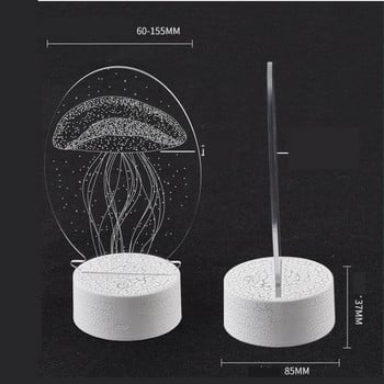 Rhinoceros Bedside Atmosphere Led 3d Colorful Touch Μικρό επιτραπέζιο φωτιστικό Χριστουγεννιάτικο δώρο για φωτάκια βρεφικού δωματίου Μικρά νυχτερινά φωτάκια