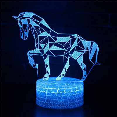 Rhinoceros Bedside Atmosphere Led 3d Colorful Touch Μικρό επιτραπέζιο φωτιστικό Χριστουγεννιάτικο δώρο για φωτάκια βρεφικού δωματίου Μικρά νυχτερινά φωτάκια