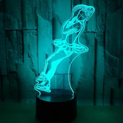 Forró kreatív ajándékok balett 3d kis asztali lámpák nappaliba színes USB 3d kis olvasó éjjeli asztali lámpa