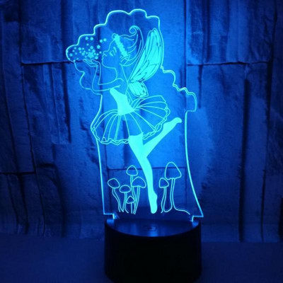 Forró kreatív ajándékok balett 3d kis asztali lámpák nappaliba színes USB 3d kis olvasó éjjeli asztali lámpa