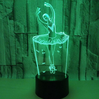Forró kreatív ajándékok balett 3d kis asztali lámpák nappaliba színes USB 3d kis olvasó éjjeli asztali lámpa