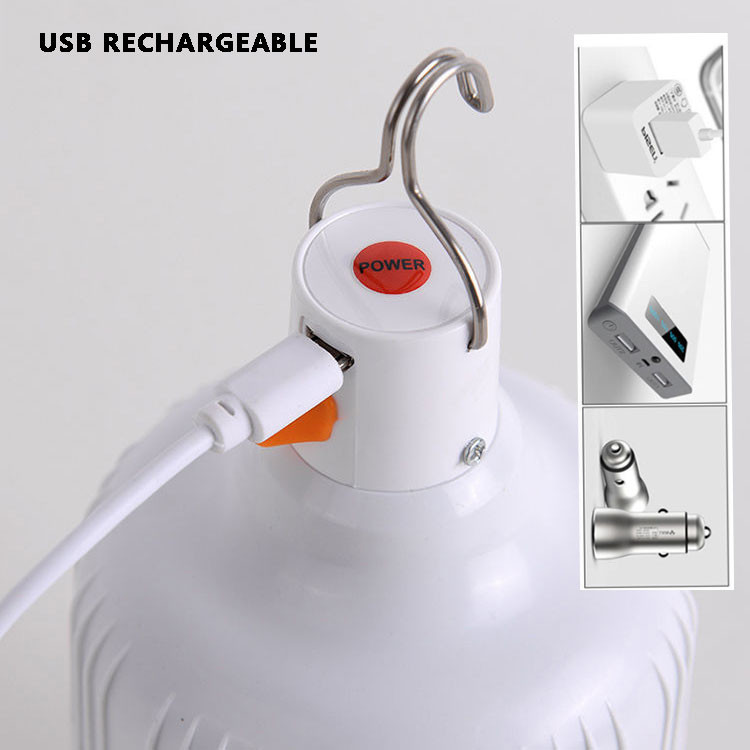 Välis-USB-taaslaetavad mobiilsed LED-lambipirnid hädavalgustid kaasaskantavad konksuga matkavalgustid kodukaunistusega öövalgusti kuum müük