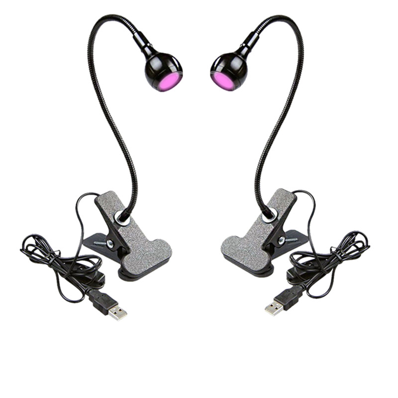 LED ultravioletās gaismas piespraužama, elastīga metāla caurule UV lampa USB Mini UV želejveida cietēšanas gaismā galda lampa nagu žāvētājs priekš DIY nagu mākslas darbiem