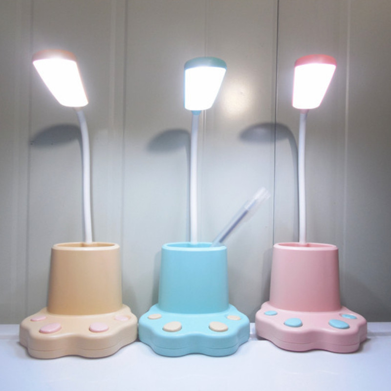 Pliiatsihoidja Led laualamp Armas magamistuba Ühiselamu Õppimine Öövalgusti Kontor Elutuba Lugemisvalgustid Lastele Kingitus Laetav