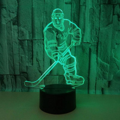 Noi lumini 3d colorate de baseball Acrilic 3d Iluzie Touch, telecomandă Creative Vision Night Light Masă Lampă de birou modernă