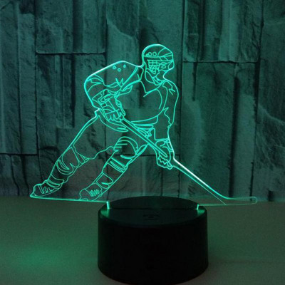 Noi lumini 3d colorate de baseball Acrilic 3d Iluzie Touch, telecomandă Creative Vision Night Light Masă Lampă de birou modernă
