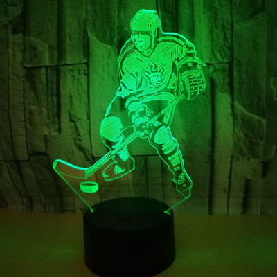 Noi lumini 3d colorate de baseball Acrilic 3d Iluzie Touch, telecomandă Creative Vision Night Light Masă Lampă de birou modernă
