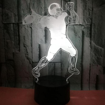 Noi lumini 3d colorate de baseball Acrilic 3d Iluzie Touch, telecomandă Creative Vision Night Light Masă Lampă de birou modernă