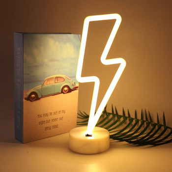 LED неонова светлина Топла бяла маса Art Lightning Sign Lights Lamp Bedroom Decoration Home Party Holiday Decor 5v USB/Battery Operat