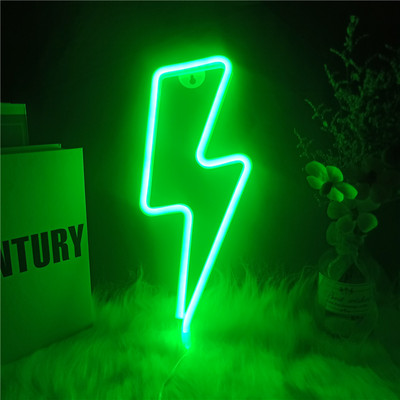 USB elemmel működő színes LED fényreklám villám alakú éjszakai lámpák dekoratív asztali lámpa otthoni bulihoz esküvői karácsonyi ajándék