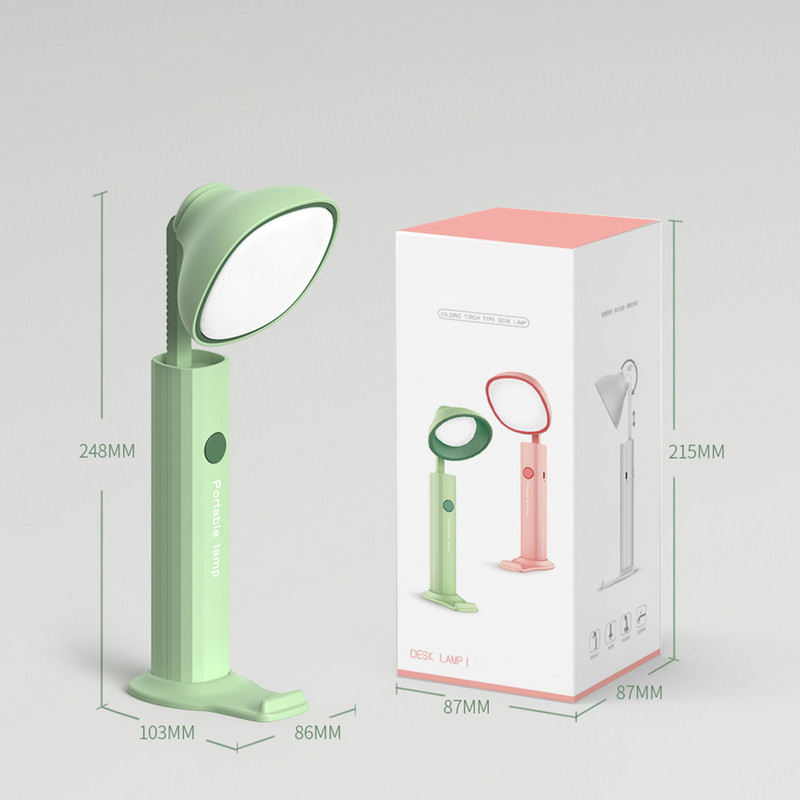 LED szemvédő asztali lámpa összecsukható asztali lámpa zseblámpa Multifunkciós éjszakai fény Olvasólámpa tanuló lámpa USB töltés