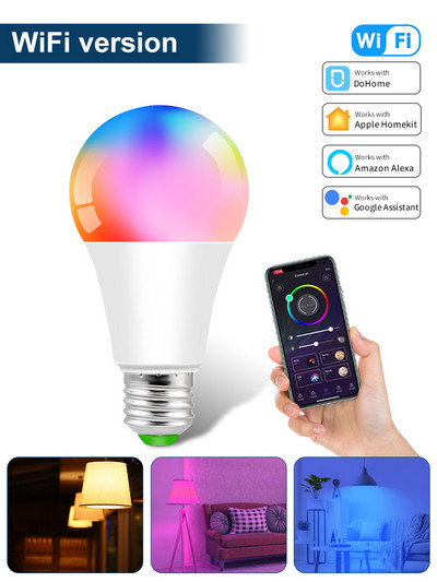 DoHome Smart Bulb WiFi Alexa Λάμπα Google HomeKit Siri Voice Control Έξυπνος λαμπτήρας 12W AC 85-265V Λειτουργία χρονοδιακόπτη