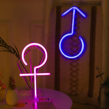 LED неонова лампа за момчета и решетки Декорация на стая Неонова табела за стена Стая Празнично парти Декорация на баня Неонова нощна лампа
