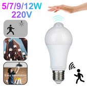 Led judesio jutiklio lemputė Led lempa Pir jutiklio apšvietimas automatiškai įjungiamas / išjungiamas naktinis apšvietimas namų parkavimo apšvietimui 220v 265v 5/7/9/12/15W E27
