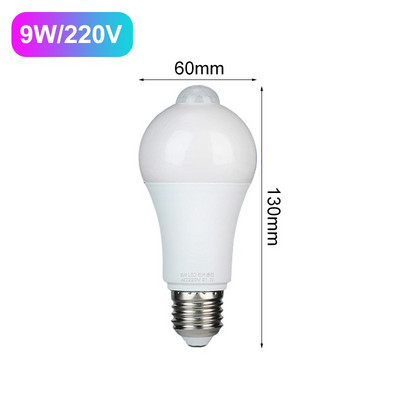 Led judesio jutiklio lemputė Led lempa Pir jutiklio apšvietimas automatiškai įjungiamas / išjungiamas naktinis apšvietimas namų parkavimo apšvietimui 220v 265v 5/7/9/12/15W E27