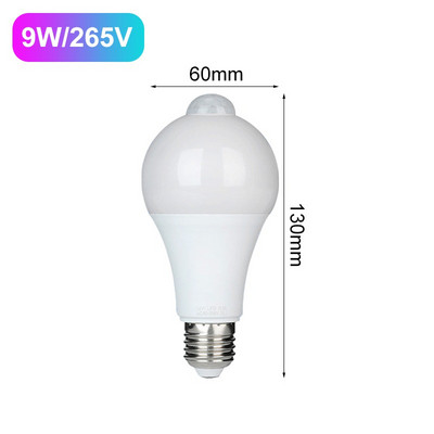 Led judesio jutiklio lemputė Led lempa Pir jutiklio apšvietimas automatiškai įjungiamas / išjungiamas naktinis apšvietimas namų parkavimo apšvietimui 220v 265v 5/7/9/12/15W E27