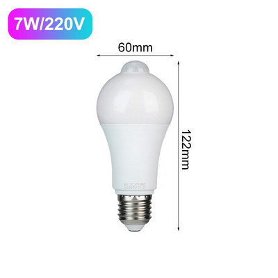 Led judesio jutiklio lemputė Led lempa Pir jutiklio apšvietimas automatiškai įjungiamas / išjungiamas naktinis apšvietimas namų parkavimo apšvietimui 220v 265v 5/7/9/12/15W E27