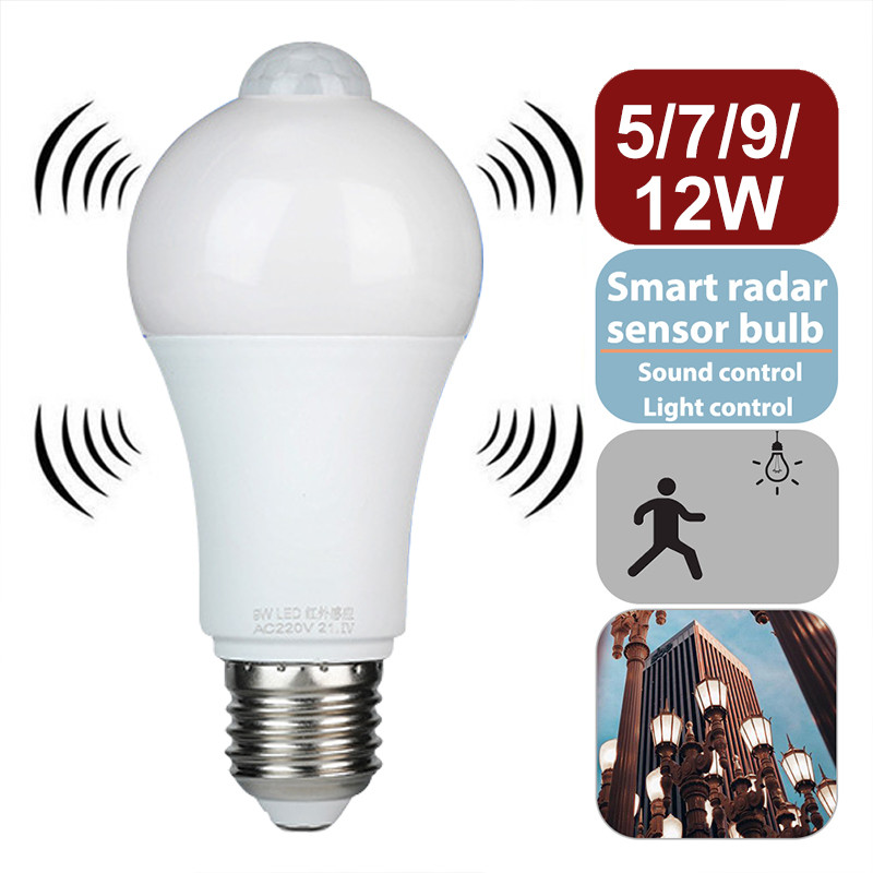 Led judesio jutiklio lemputė Led lempa Pir jutiklio apšvietimas automatiškai įjungiamas / išjungiamas naktinis apšvietimas namų parkavimo apšvietimui 220v 265v 5/7/9/12/15W E27