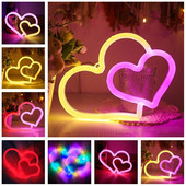 Romantikus szív alakú neonreklám fali lámpa esküvői hálószoba otthoni Valentin-napi ajándék születésnapi esküvői party dekoráció