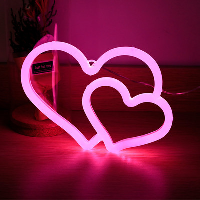 Romantikus szív alakú neonreklám fali lámpa esküvői hálószoba otthoni Valentin-napi ajándék születésnapi esküvői party dekoráció